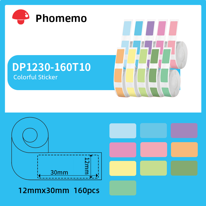 Phomemo D30 접착제 열 라벨 용지 방수 찢어짐 방지 가족 주최자에 적합 슈퍼마켓 아픈 취사